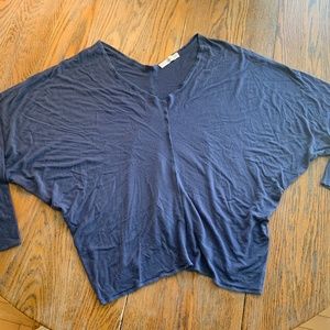 SIX FIFTY slate blue knit V-neck top/M